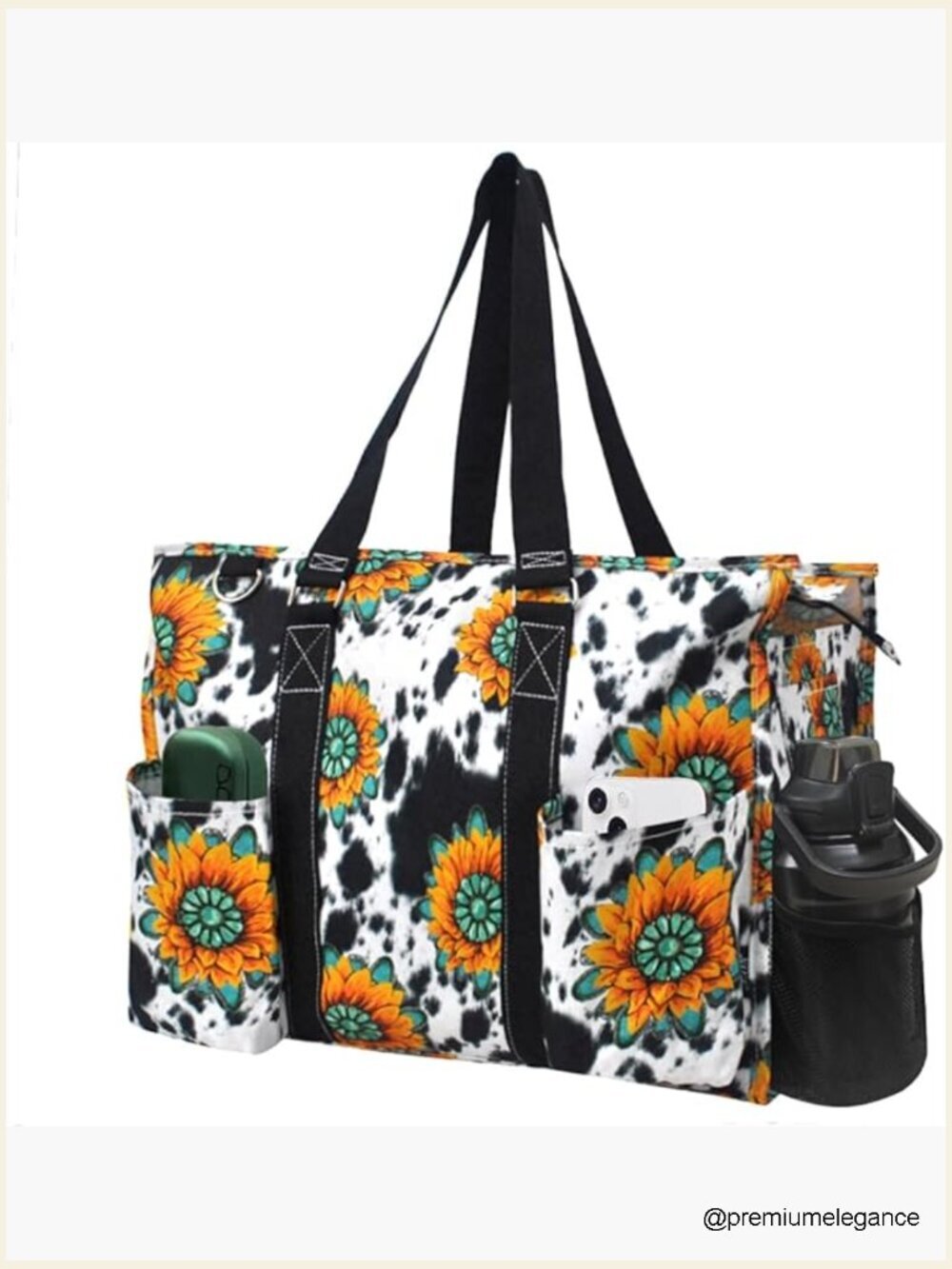 Zip-Top Canvas Tote Bag 18.5"L X 7.5"W X 13"H Work Bag Teacher Nurse
